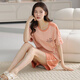 
Yalu summer ladies short-sleeved pajamas can be worn outside 100 cotton home clothes pure cotton large size Korean version can be worn outside summer vacation Y9855 M