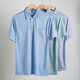 
UNI QLO Daddy Lapel Short Sleeve T-shirt Middle-aged Men's Casual T-shirt Middle-aged Ice Silk-9855 Gray Real Pocket M 48/165