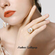 Amber Lollipop Baroque Pearl Ring Women's Index Finger Open Ring Anniversary Birthday Gift for Girlfriend and Wife White (Baroque Pearl)