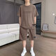 Belle Shangxi 2025 Summer Minage à manches courtes Shorts décontractés Suisse décontractée pour hommes T-shirt de soie de glace pour hommes Pantalon à cinq points Set 829 Black Suit M Recommandé 90-110jin [Jin est égal à 0,5 kg]