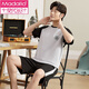 
Modal men's pajamas for men's summer cotton short-sleeved casual boys' home clothes for summer middle-aged thin plus fat plus size set 9930 [H series men's short/sleeved short/trouser suit] 2XL [recommended 150-175 Jin [Jin equals 0.5 kg]]