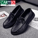 Cartelo Sommer Herrenschuhe Herren schwarze Lederschuhe Männer Dick-Soled Beanie Schuhe Britische Freizeitschuhe offizielle Geschäftstrendschuhe 9905 Schwarz Special L Preis