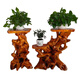 Yusenyi natural root carving frame base log living room Chinese bonsai fish tank frame solid wood tree root art balcony ornament antique red 16863