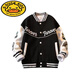 G.Duckkids Chaqueta para niños Spring and Autumn New Children's Clothing Boys Clothing Autumn Medium y grande uniforme de béisbol para niños Jaqueta de la calle frita Negro Un abrigo de uniforme de béisbol 120 Altura recomendada 112 cm