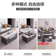 I love Chuanwei liftable coffee table and dining table, modern and simple home living room, small apartment, multi-functional folding mobile coffee table table, installation included, snow mountain white slate board + gray cabinet 120*60cm