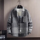 Kuraishi Kazuki plaid splicing lapel woolen jacket for men spring and autumn high-end handsome casual trendy jacket for men brown XL