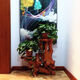 
Log root carved rack tree root natural ornament living room multi-layer bonsai rack fish tank solid wood base balcony 16869