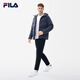 FILA official men's knitted trousers 2025 fashionable casual business commuting velvet casual pants