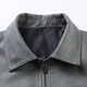 ROMON Jacket Men's Spring and Autumn Trendy Lapel Solid Color Business Casual Leather Jacket Black XL