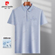 Pierre Cardin Ice Seide Kurzärärmelte T-Shirt im mittleren Alter der Männer mit mittleren Altersanzug im mittleren und älteren halben Ärmeln älteren Menschen Teise Seide-9855 Graues echtes Taschenm 48/165