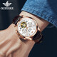 OUPINKE NOUVELLE MONTRE MENS MECANICAL MECANICAL WARTY ENTIÈREMENT AUTALATIQUE MULTIFONNELLE LUMINEMENT ARRÉPRÉPORT BUSINESS WORT Gift pour mari [Version améliorée] Produit 3291 Brown Leather Rose White Men