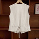 She pool fashion suit 2025 summer new women's V-neck horse clip with long wide-leg pants two-piece suit