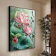 Estilo chino Lotus de alto valor DIY Relleno Coloración de loto acrílico pintado a mano y pintura al óleo de riqueza HY14066 30*40 cm Marco interno de madera maciza de espesor