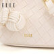 ELLE women's bag new style bag woven bucket bag portable vegetable basket bag one shoulder crossbody bag birthday gift 25223 white