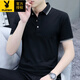 花花公子（PLAYBOY）2025新款夏季男士短袖t恤翻领珠地棉半袖Polo.衫休闲简约男上衣服 SKY-5012-白色 XL 120-135斤