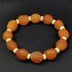 Amber style, one thing, one picture, one certificate, natural beeswax bracelet for men and women, original leather sea drift material, raw amber stone with skin, 15.52g, size about 11*13mm