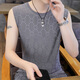 Sieben Wölfe 2025 Sommer Neue Männer High-End Ice Seide Jacquard Weste plus Fett Plus-Größe Schnelltrocknungsmarkierter ärmelloser T-Shirt [Single Top] Q6629 Gray M 90-115jin [Jin gleich 0,5 kg]