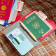 Passport Clip Multifunción Bolsa de viaje de color Bolsa Ins Tarjeta de identificación de boleto de aire Bolsa de almacenamiento en el extranjero para niñas Bolsa de pasaporte de bloqueo de color