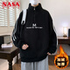 
NASA XVVX plus velvet thickened sweatshirt for boys 13 junior high school students half high neck base shirt 15-year-old teenagers autumn and winter clothes R683 dark gray (single sweatshirt) Thickened fleece XL 120-135Jin [Jin equals 0.5 kg]