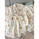 Arctic Velvet Kapibala-Pyjamas für Frauen im Sommer 2025 Neue reine Baumwollgaze niedliche Studenten Drei-teilige Heimkleidung Sommerwolke Cotton-J9901# Paradise Puppy Drei-teilige Set M [Vorschlag 75-100jin [Jin gleich 0,5 kg]]