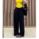 
Cotton-made cotton and linen wide-leg pants for women for summer thin ice silk lazy style casual pants high waist loose slim straight walk pants white [regular style] high quality L 100-115Jin [Jin equals 0.5 kg]