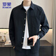 ROMON long-sleeved shirt men's autumn and winter trendy casual loose shirt trendy jacket men's black L