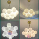 Nordic Simple Wohnzimmer Internet Prominente Beleuchtung cremiger Schlafzimmer Restaurant Planet Kronleuchter Zhongshan Home Dekoration Mondlampe 9734-Golden 7-köpfige dreifarbige Lichtweißkugel