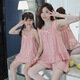 Heyu Girls Sustagante pijama en verano algodón delgado y lindo niña niña bebé padre-hija-hija madre suspender de verano # 11303 # flor de albarico 170 8 # código 90-105cm 30Jin [Jin es igual a 0,5 kg]