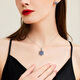 HKHL 925 Silber natürlicher Tansanit Halskette für Frauen Licht Luxus Nische High-End-Saphir-Anhänger Vielseitige Mode Colarbone Kette Natural Tansanit Halskette