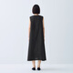Muji Women's Cotton Chanvre Hobe sans manches Robe de femme Robe d'été Robe longue BCD91C5S Black L (165 / 88A)