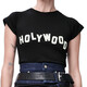 Loewe Women's Black Cotton Holywood Print kleines Silhouette-T-Shirt s