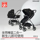 Good Kid (GB) hoher Landschaft Kohlefaser Kinderwagen Zwei-Wege-Gehen Baby 360 rotierende leichte Luxus-Schwan-Goldfeder kann sitzen oder liegen schwarzen Schwan GB826-118