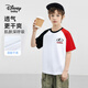 Детская футболка для детей с короткими рукавами Disney Baby Disney для детской одежды средней детской одежды чистое хлопковая кожа, любимая базовая рубашка, летняя красная 120