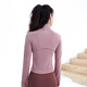 Fan Sheng Yoga Long Sleeve Professional Sports Fitness Running Yoga Suit Slim Short Sports Yoga Jacket Women FC12858 Toffee Powder M