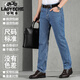Klassiker Car Pure Cotton Jeans 2025 Sommer dünne lose, gerade hohe Taille große Hose mittleren Alters im mittleren Alter.