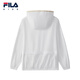 FILA Children's Sun Protection Clothing 2025 Autumn New Loose Hooded Woven Jacket for Boys, Middle and Large Children Standard White-WT 160