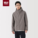 MUJI Men's Waterproof Hooded Jacket Men's Jacket Autumn AD0X5A5A Gray L