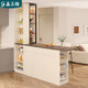 JPHZNB customized kitchen middle island table living room bar partition cabinet dining side cabinet dining table integrated wine cabinet storage cabinet 9G374 style 11 (with light without lift socket) 1478*60