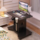 Solid wood computer desk small desk home e-sports desk single desk small apartment bedroom bedside mobile small table table and chair combination obsidian black 80*60*75cm