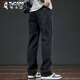 Woodpecker (TUCANO) jeans men's autumn and winter pants men's loose straight casual pants American wide-leg trousers black 32