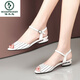 Woodpecker brand fishmouth shoes flat heel 2025 summer new style empty one-liner sandals women's shoes European and American women's shoes black 41