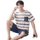 
UKUHPK men's summer thin cotton pajamas large size loose home clothing set D1990 (A679) M (recommended 80-115Jin [Jin equals 0.5 kg])