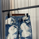 Chengzi Kuaishou Internet celebrity super hot light luxury jeans high street tide men American ink-blocked color slim foot jeans picture color 9871 28