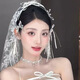 Zi Jiafu New French Bridal Veil Super Fairy Lace Bow Ribbon Headdress Feeling Wedding Dress Travel Photography Accessories Veil Beige