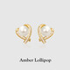 Amber Lollipop freshwater pearl earrings for women, light luxury earrings, love earrings, anniversary birthday gifts for girlfriend and wife
