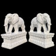 A pair of stone carved white marble elephant ornaments for household company courtyard gates, stone carved bluestone water-absorbing elephants, 12 meters high, 95 wide, 45 centimeters wide, a pair