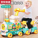 ZNMW Children's Day Gifts Four-in-1 Small Train 1 Year Old Baby Toys Early Education Baby Walker 5-in-1 Small Train Mount Version Green - Gift Box Mount + Hand