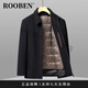 ROOBEN奢侈高端品牌男装高档秋冬新款羊毛呢大衣外套男可拆卸鹅羽绒内胆 黑色 L