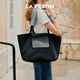 Lafestine Double Bread Bag 2025 New Commuter Women's Bag Handheld Canvas Bag Underarm Bag Large Capacity Tote Bag 622653 Mousse Black Can be installed with 14-inch laptop