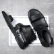 DISFANPU INTERNACIONAL DE LUXURA MANA Men's Zapatos de alta gama Men's Outter Wear Slippers Genuine Leather Outdoor Beach Beach Sandalias sin deslizamiento Negro [Caja de regalo de marca] 41